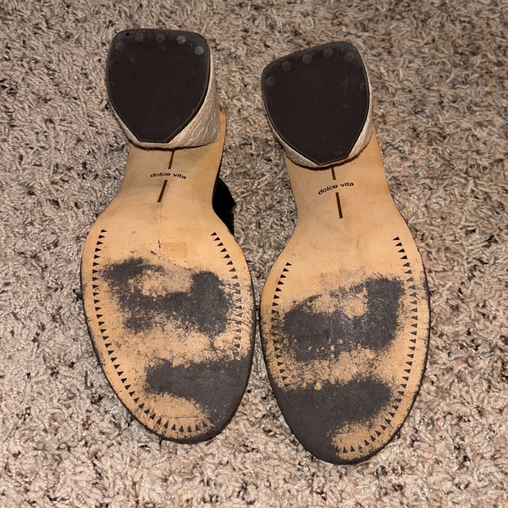 Dolce Vita- ALBA BLACK LEATHER SANDALS size 8.5 - Picture 4 of 5